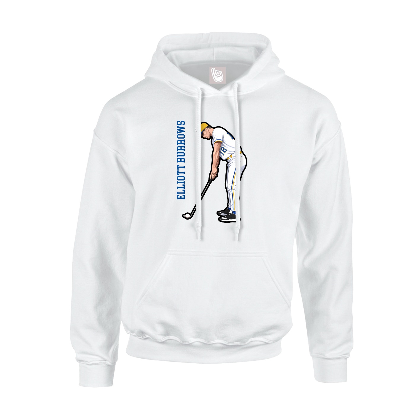 Youth Hoodie — Name Vertical in White