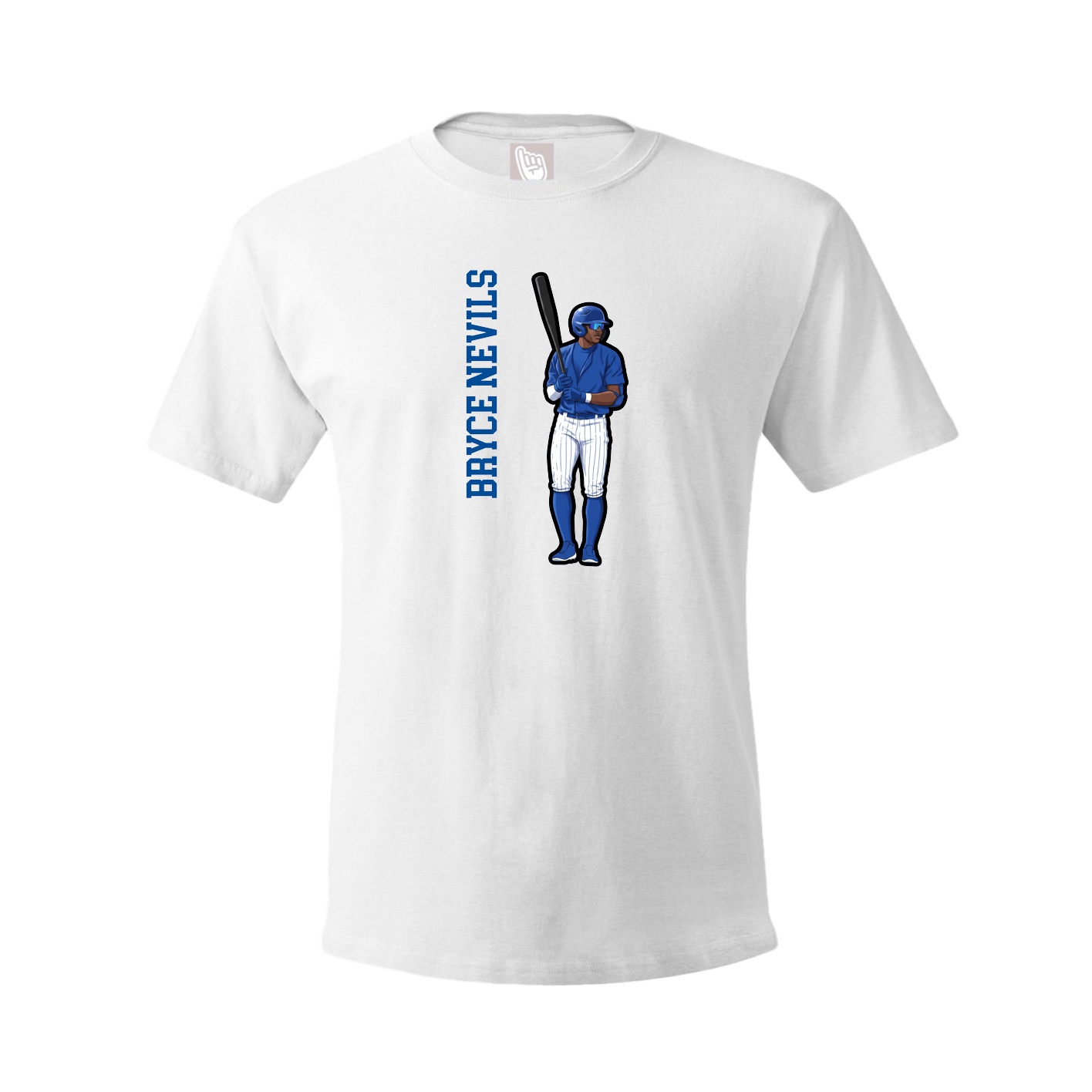 Tee — Name Vertical in White
