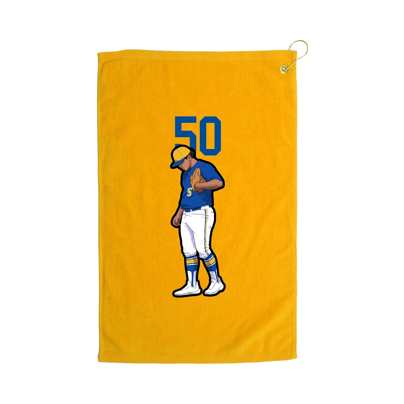 Golf Towel — Number Top in Gold