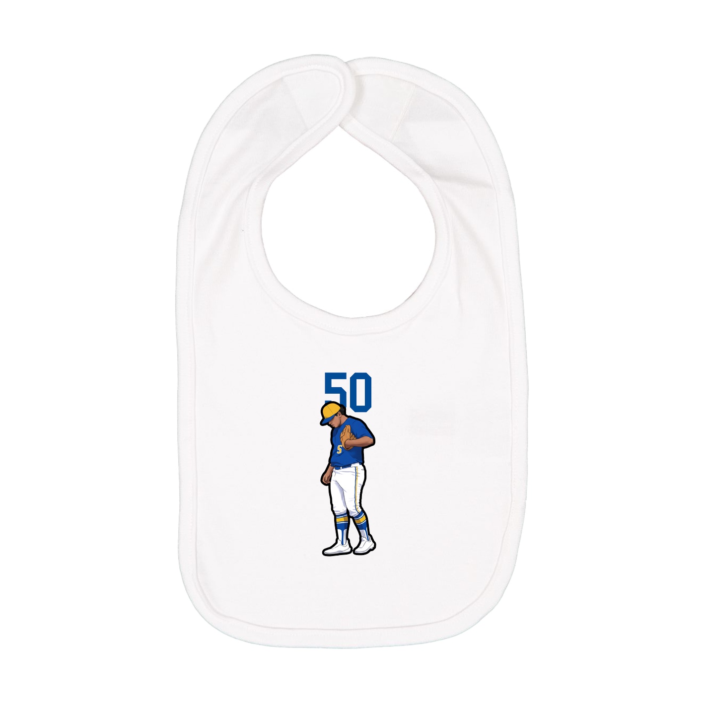 Infant Bib — Number Top in White