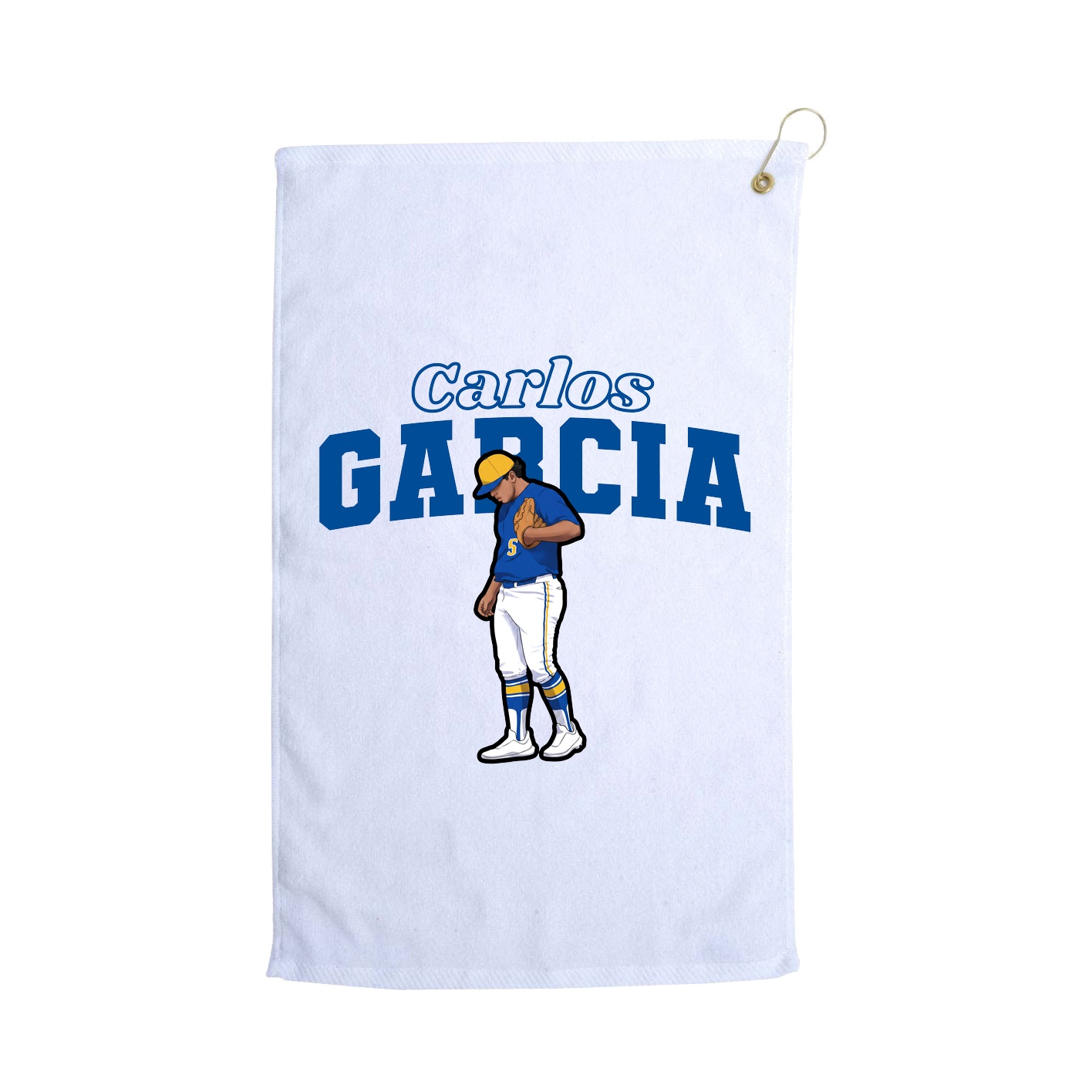 Golf Towel — Name Arch in White