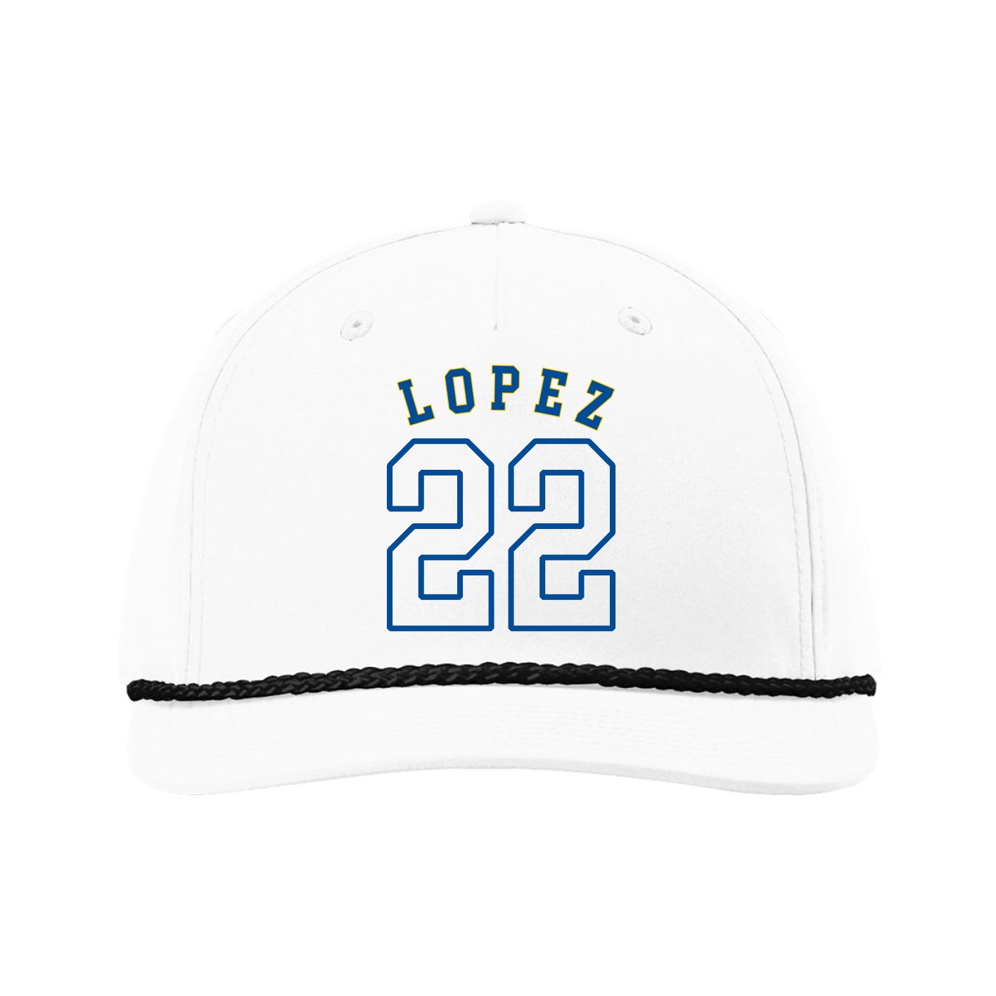 Five-Panel Classic Rope Cap — Shirsey Arch in White