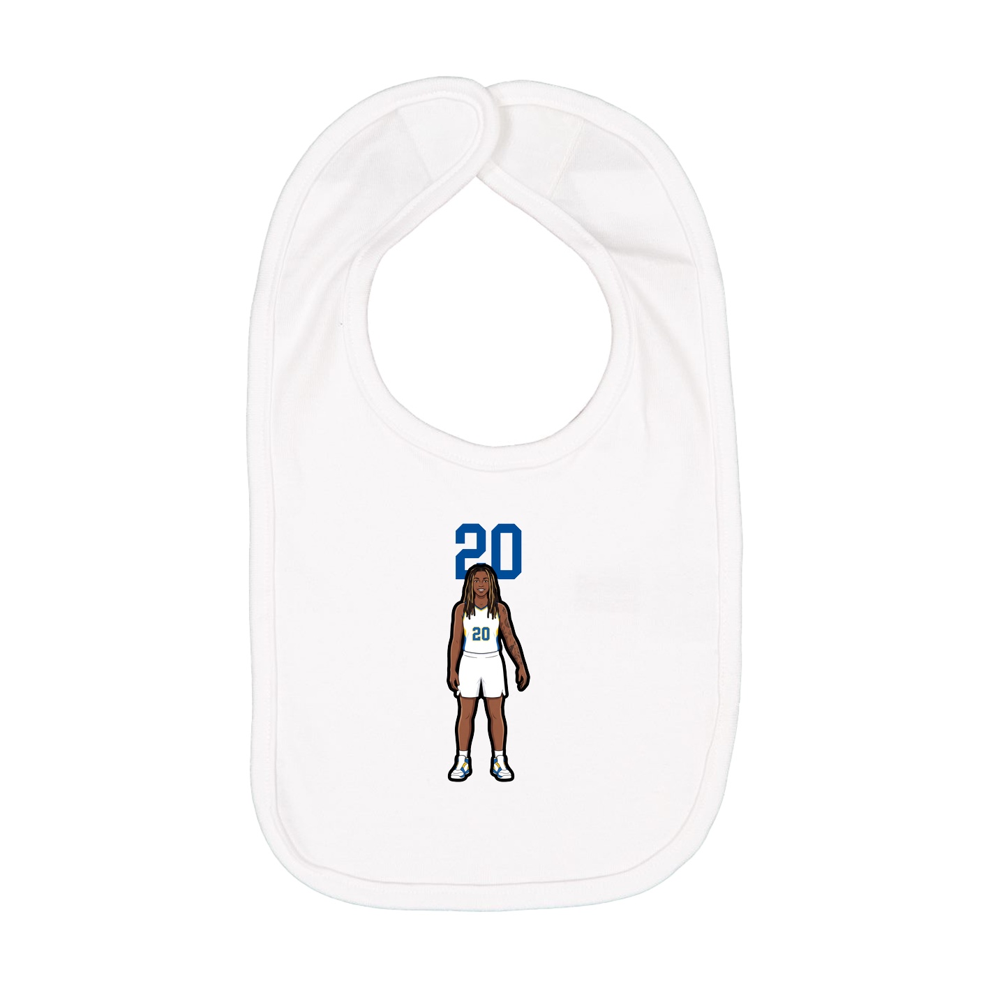 Infant Bib — Number Top in White