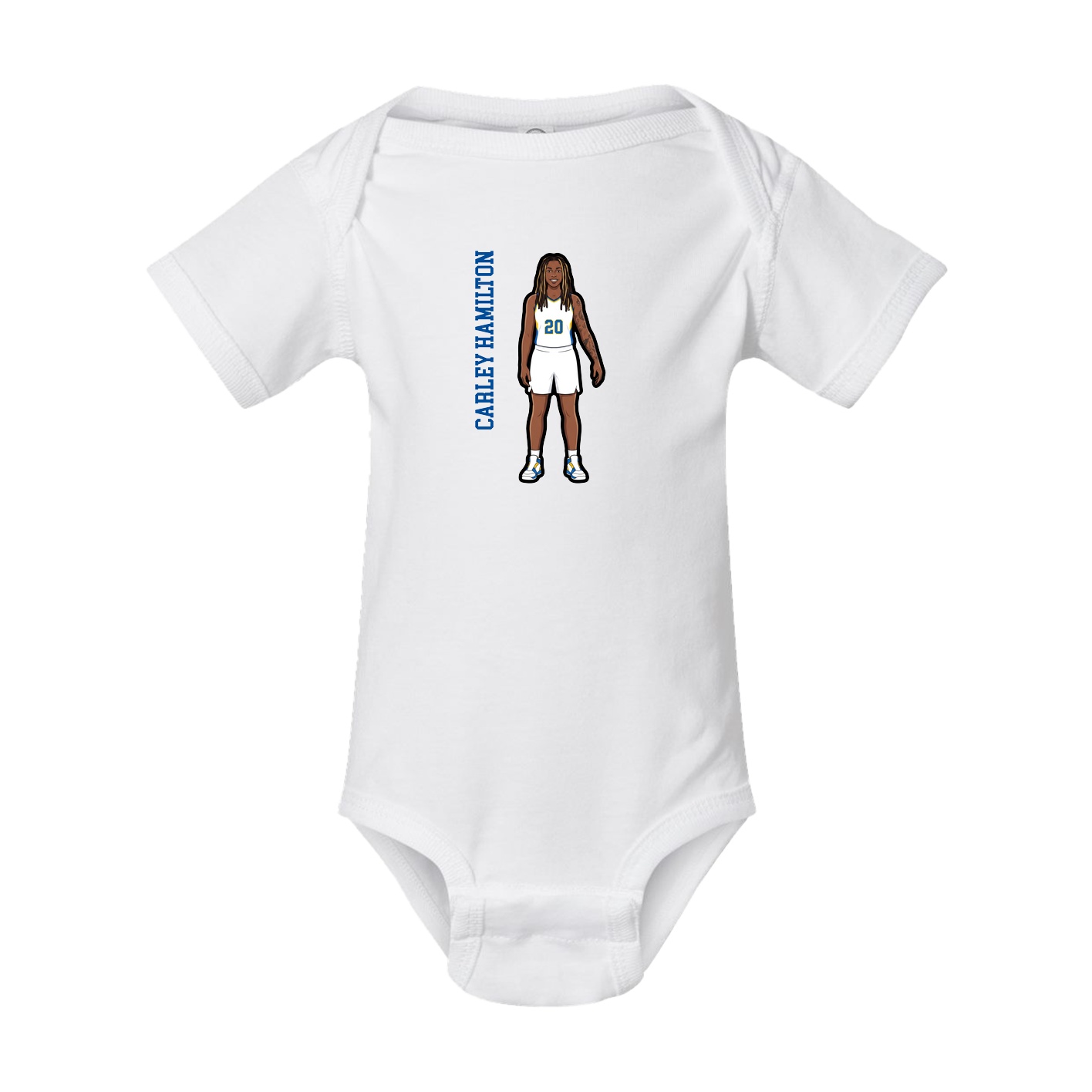 Baby Onesie — Name Vertical in White