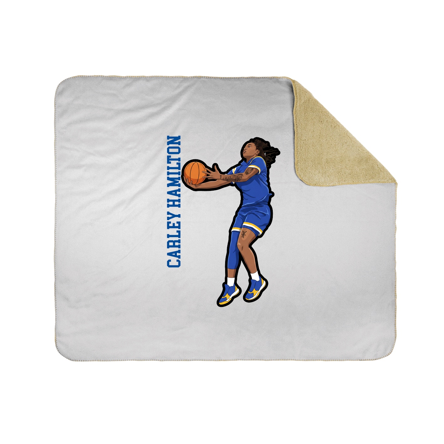 Throw Blanket — Name Vertical in White