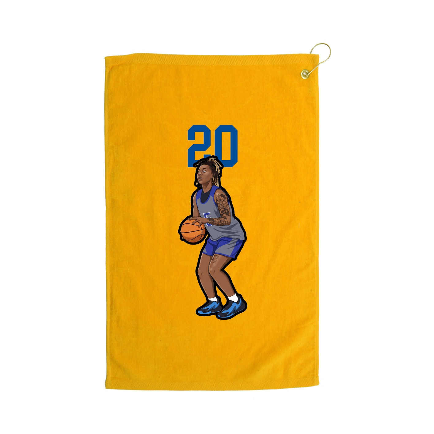 Golf Towel — Number Top in Gold