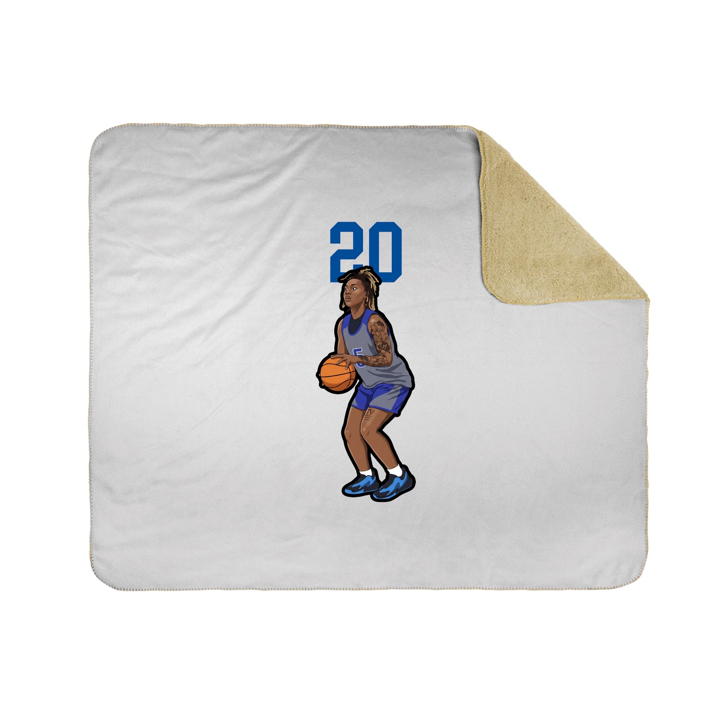 Throw Blanket — Number Top in White