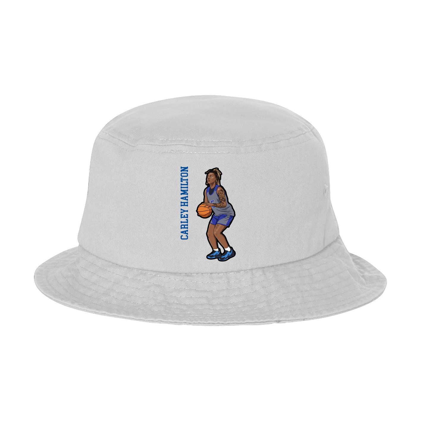 Bucket Cap — Name Vertical in White