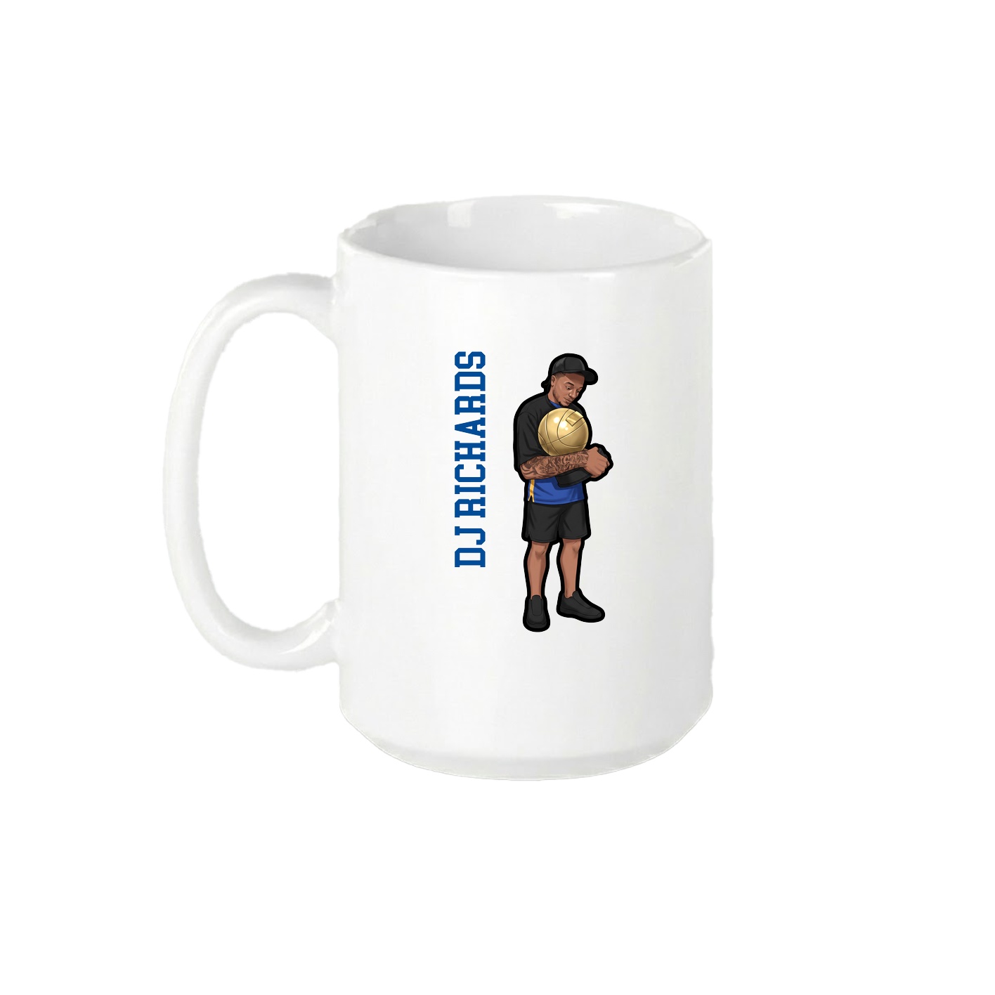15oz Coffee Mug — Name Vertical in White
