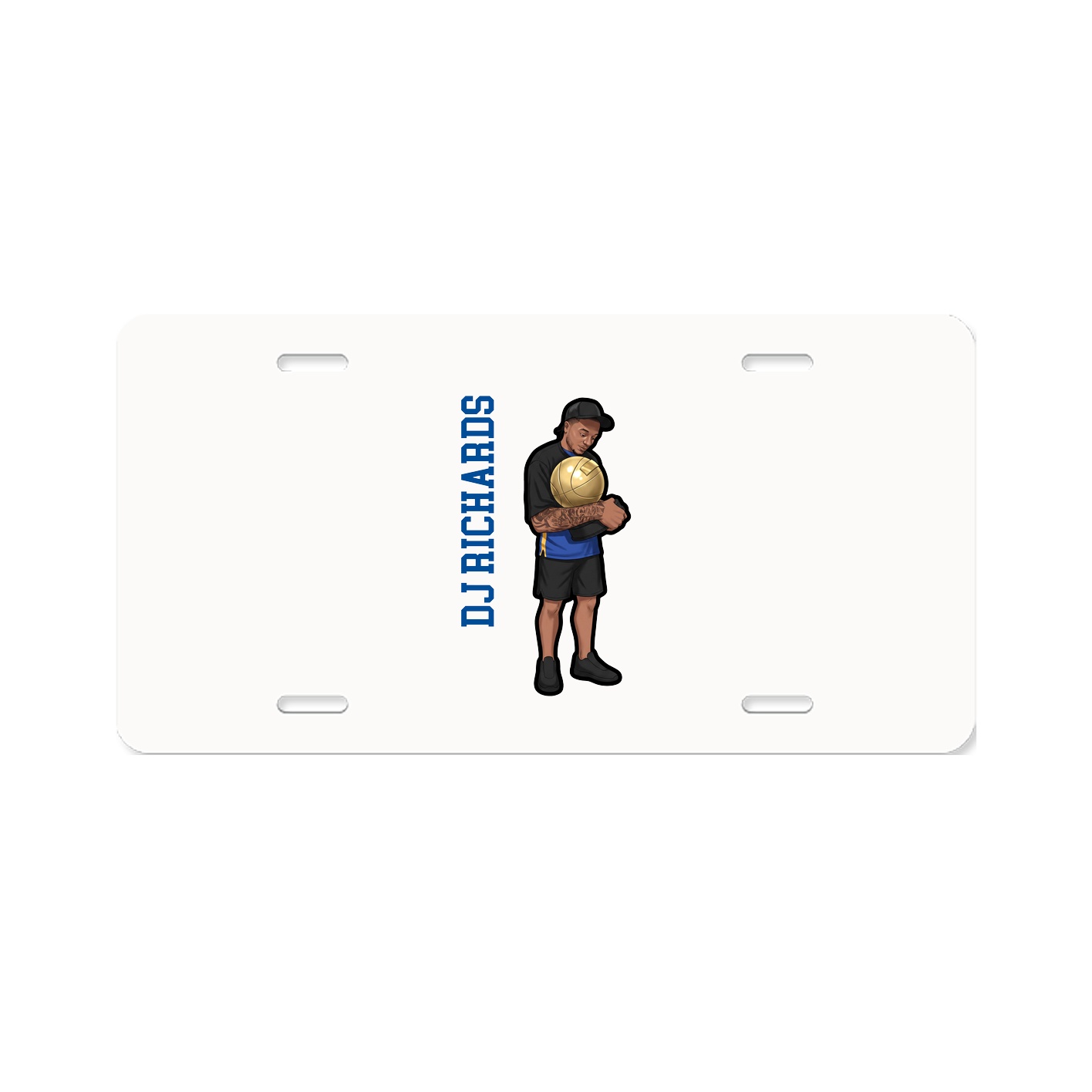 License Plate — Name Vertical in Classic