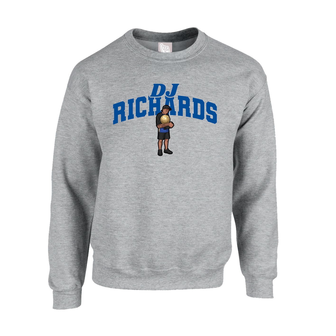 Fleece Crew — Signature Arch in Grey