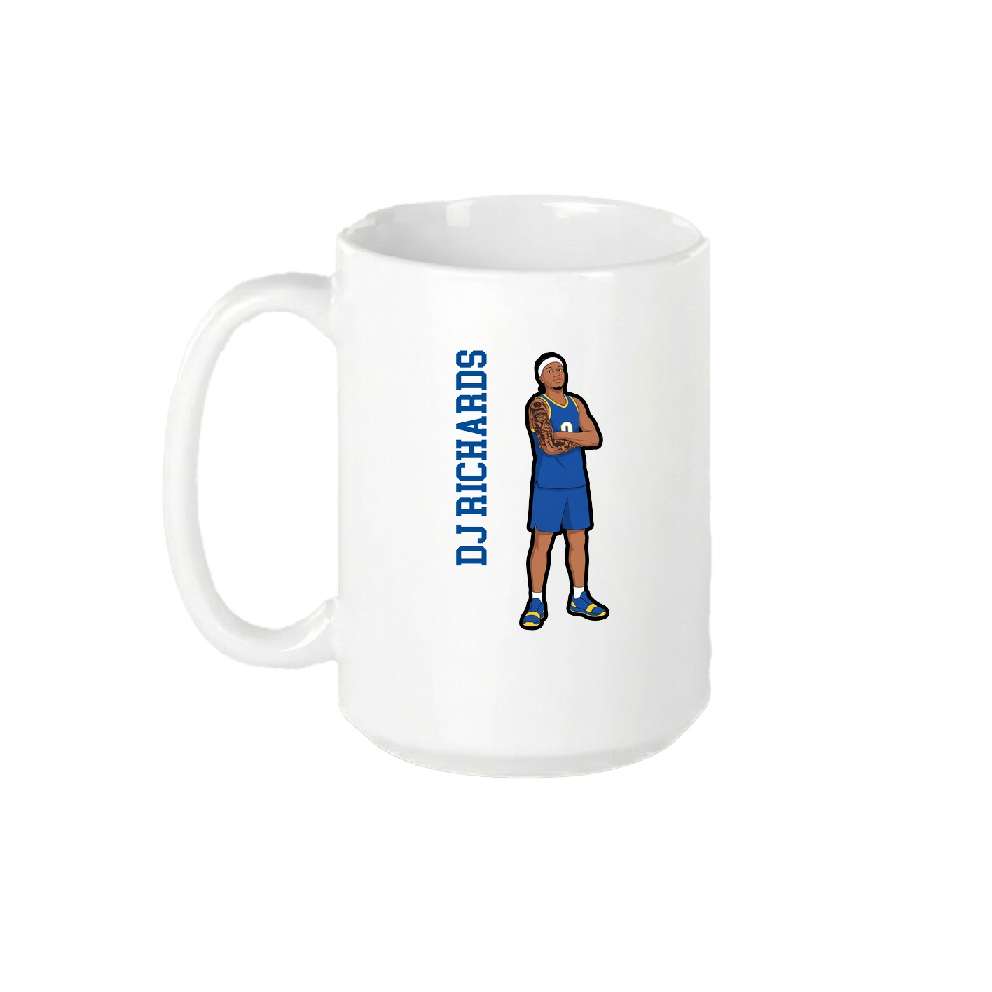 15oz Coffee Mug — Name Vertical in White