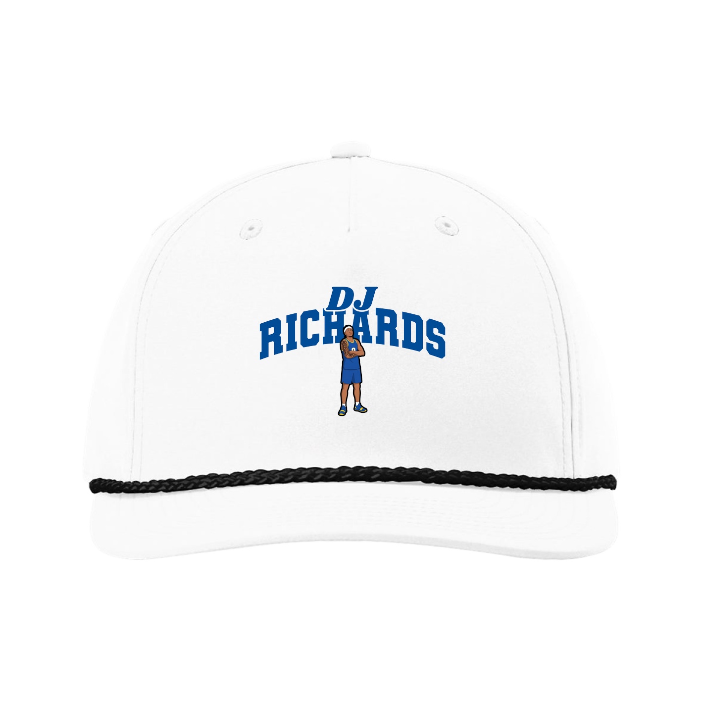 Five-Panel Classic Rope Cap — Signature Arch in White