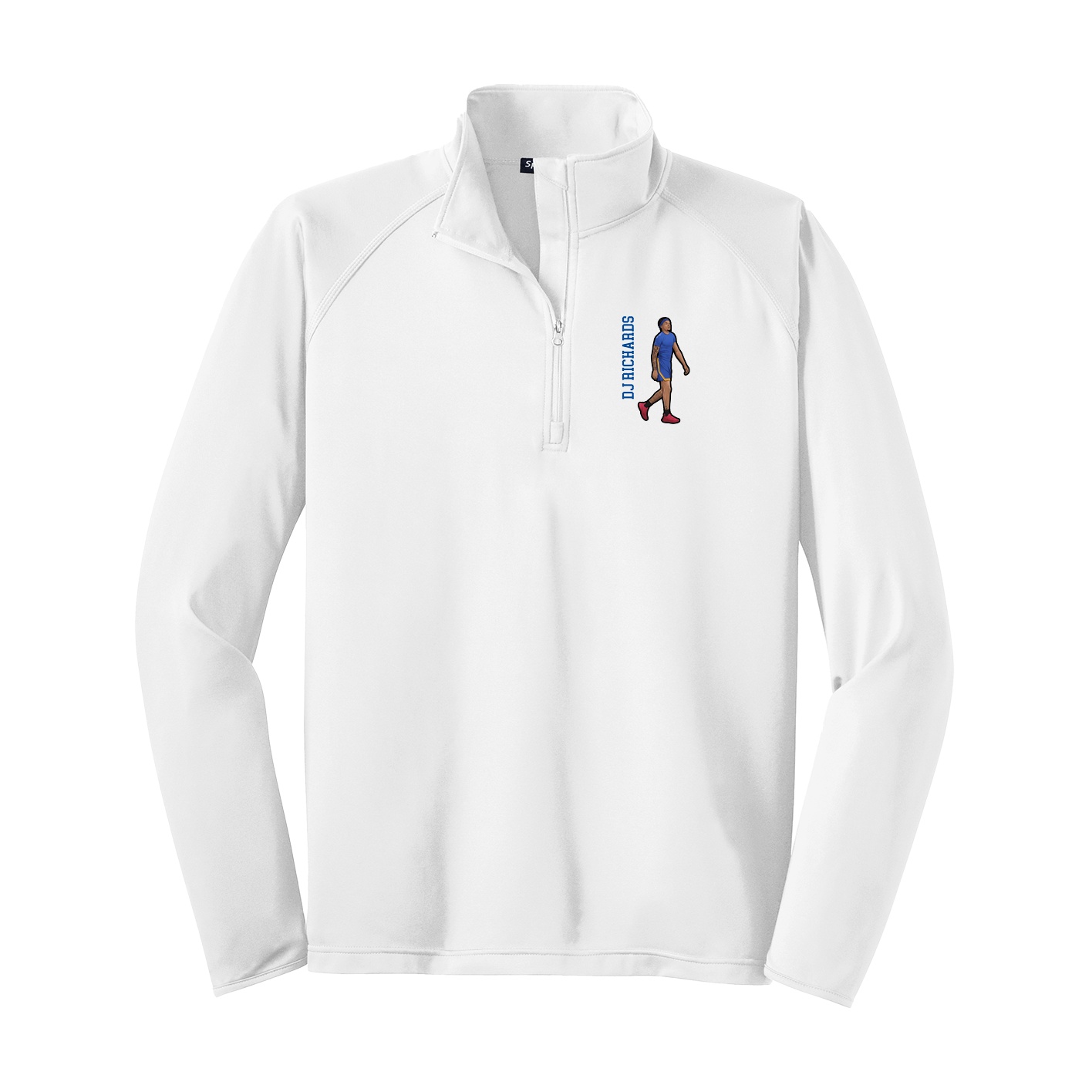 Q-Zip Pullover — Name Vertical in White