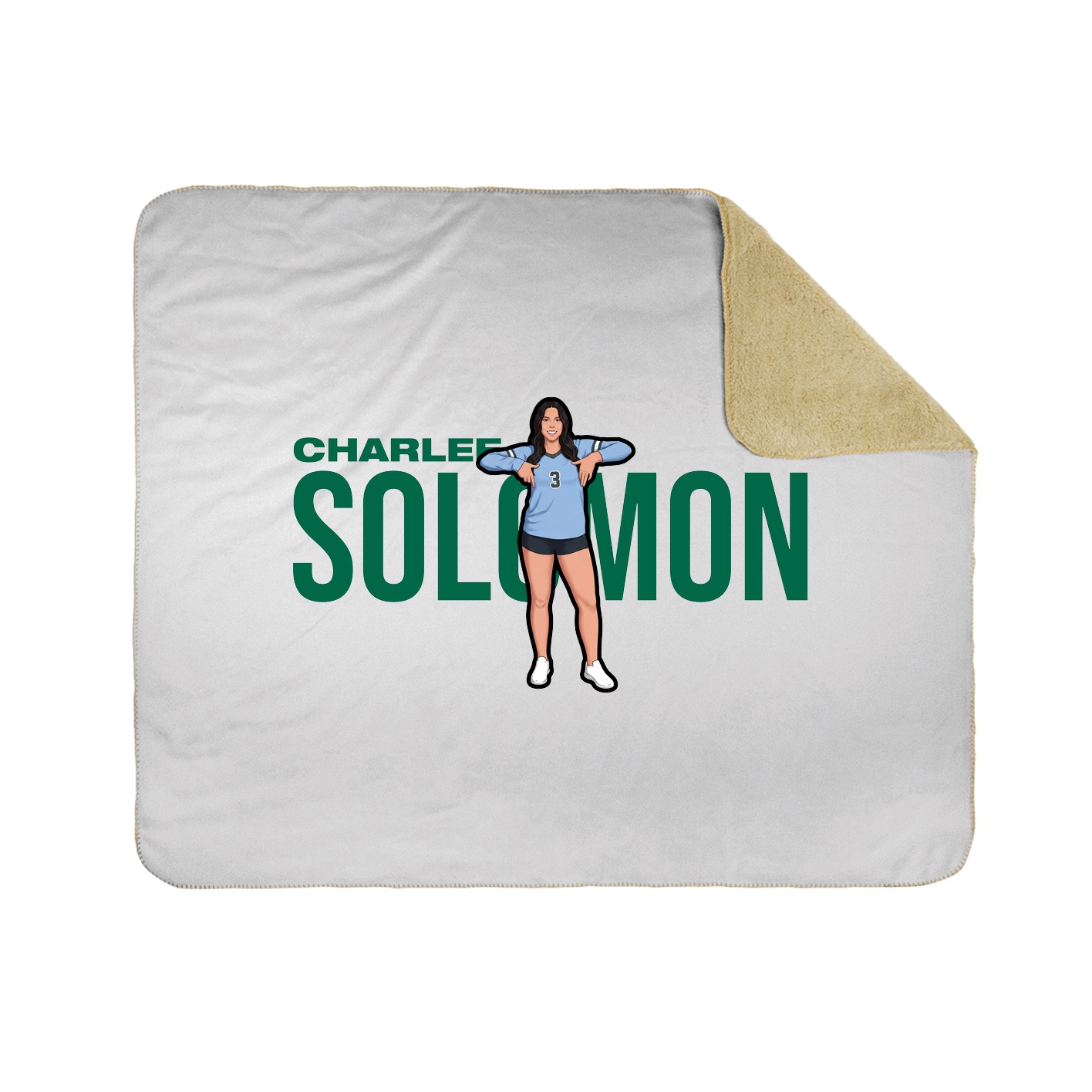 Throw Blanket — Player Name in White