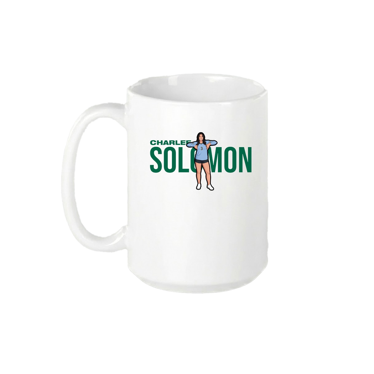 15oz Coffee Mug — Player Name in White