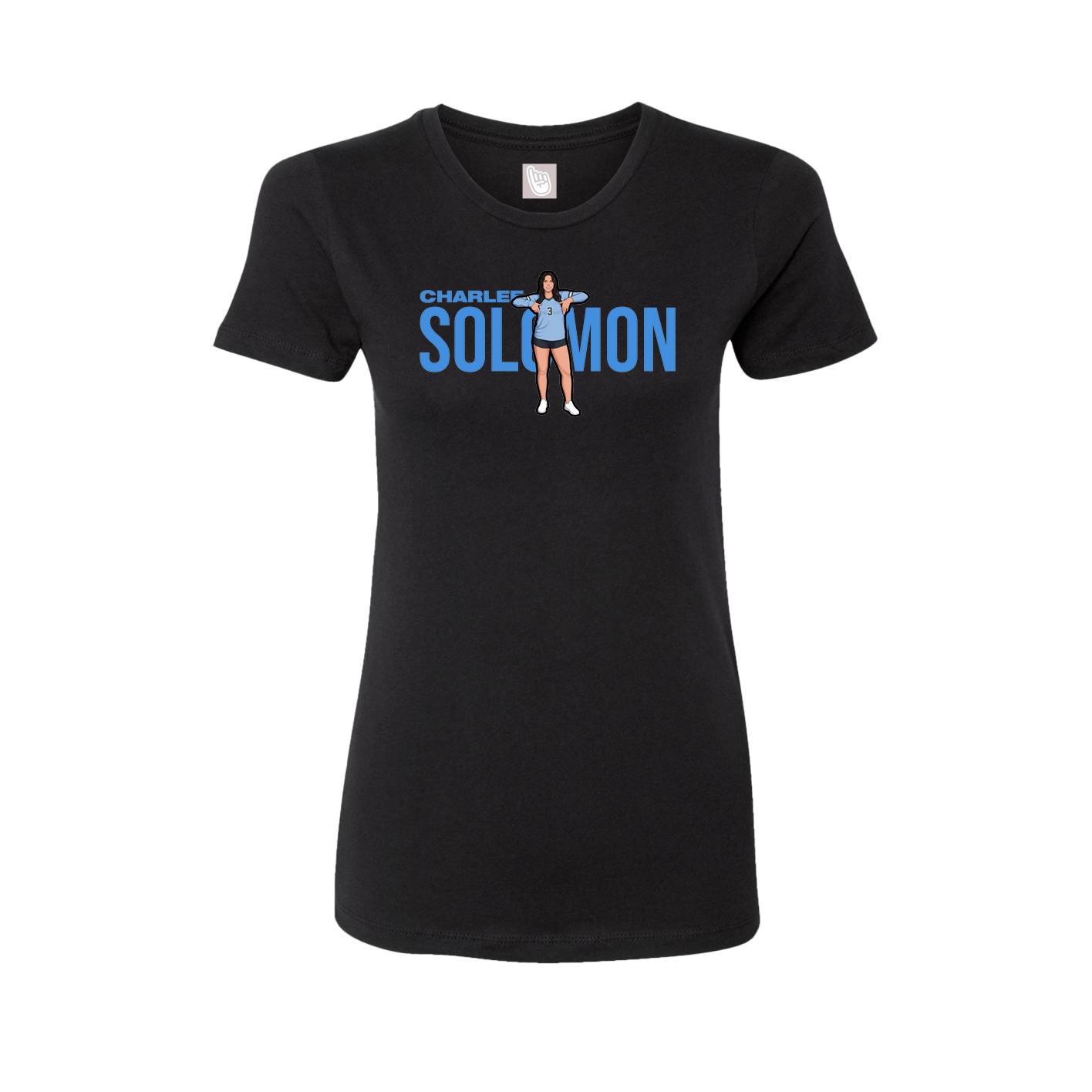 Fitted Women's Tee — Player Name in Black
