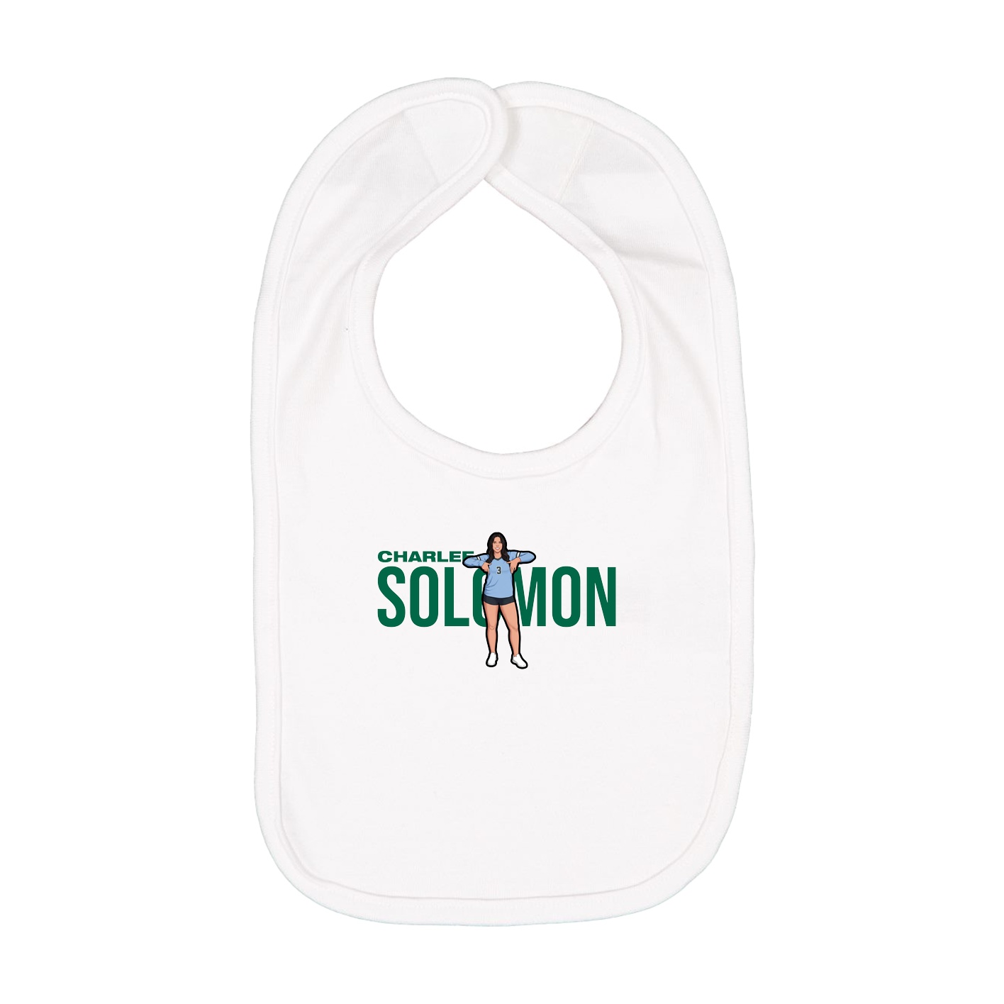 Infant Bib — Player Name in White