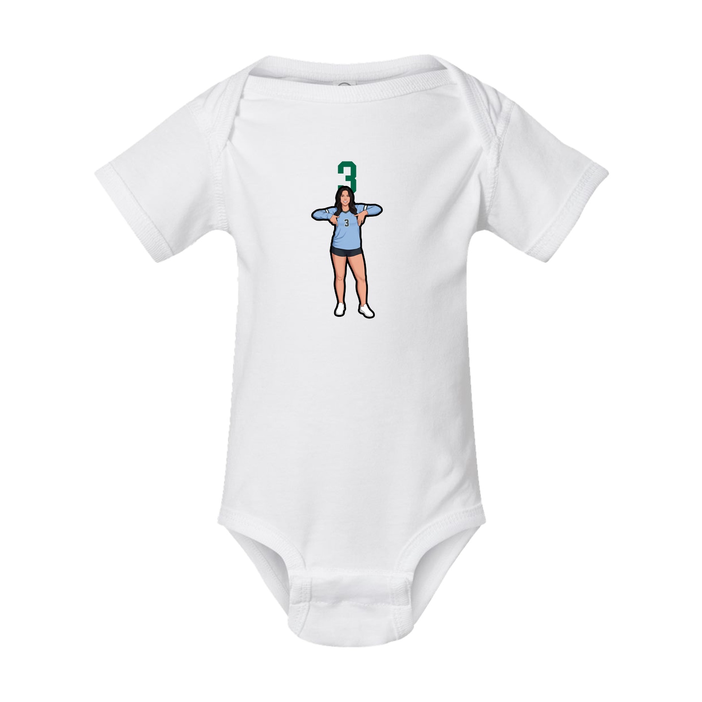 Baby Onesie — Number Top in White