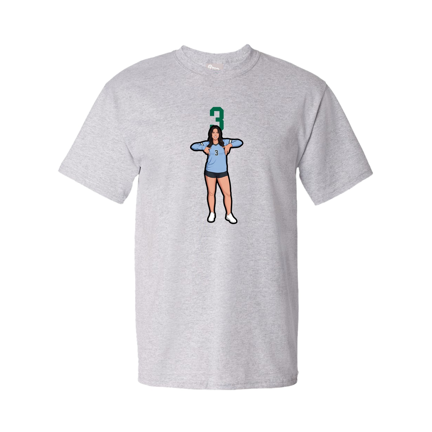 Youth Tee — Number Top in Grey