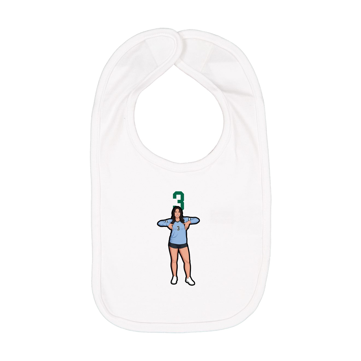 Infant Bib — Number Top in White