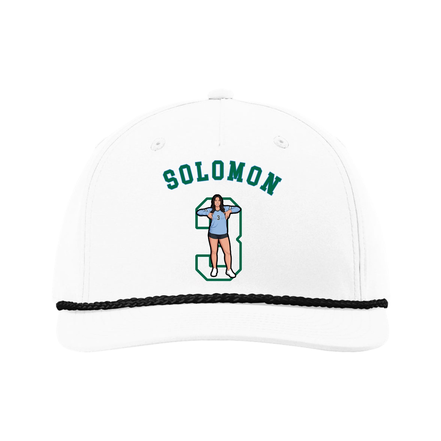 Five-Panel Classic Rope Cap — Shirsey Arch in White