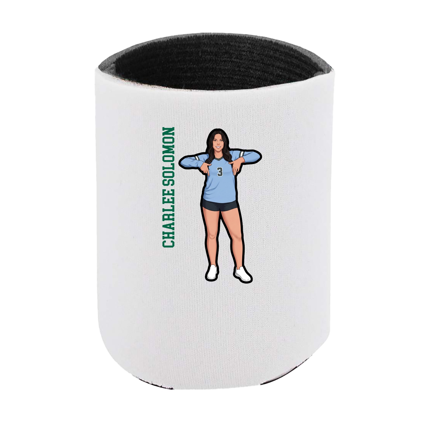 Can Holder — Name Vertical in White