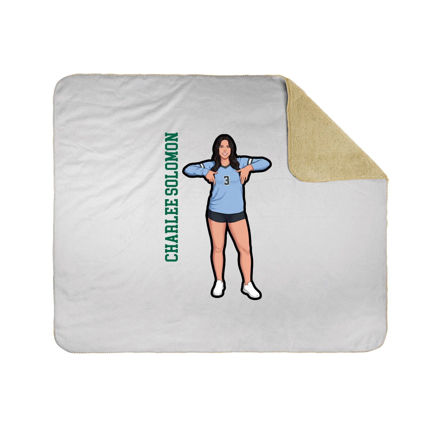 Throw Blanket — Name Vertical in White