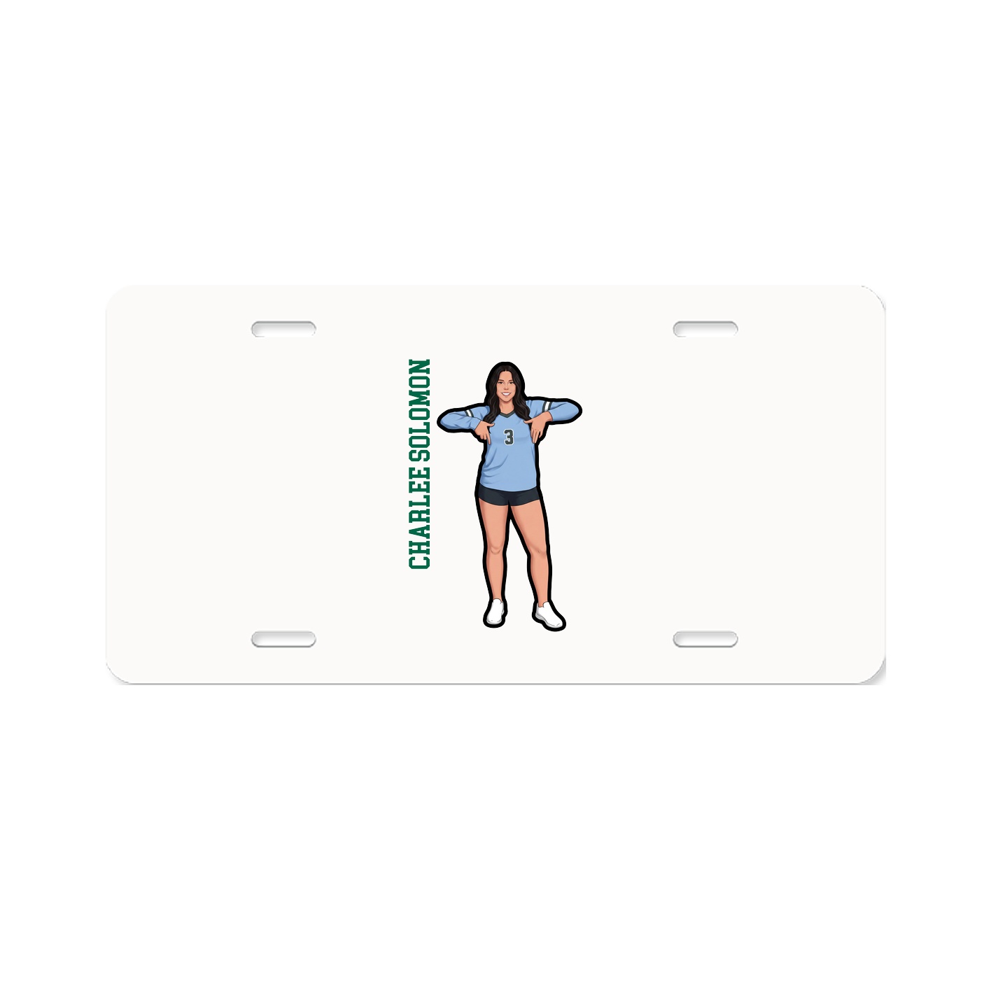 License Plate — Name Vertical in Classic