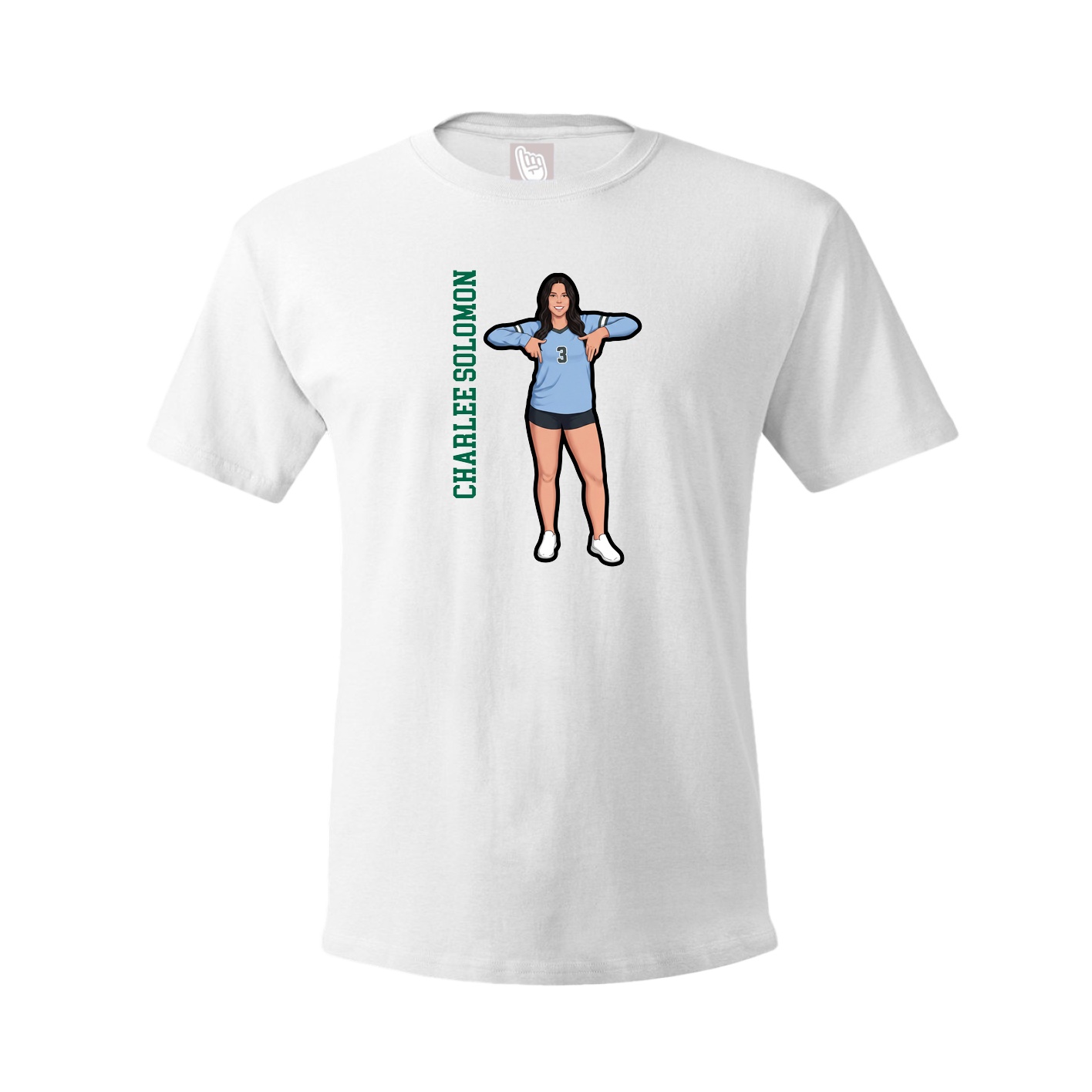 Tee — Name Vertical in White