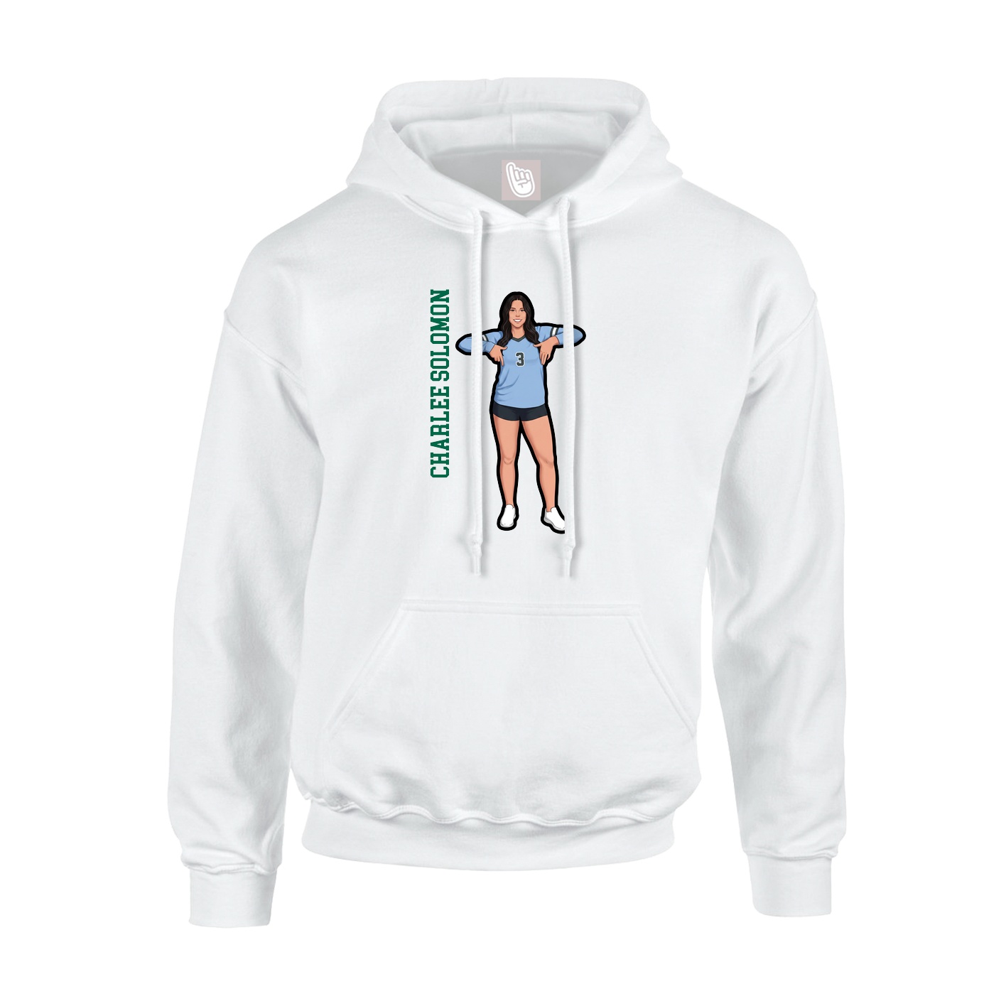 Hoodie — Name Vertical in White