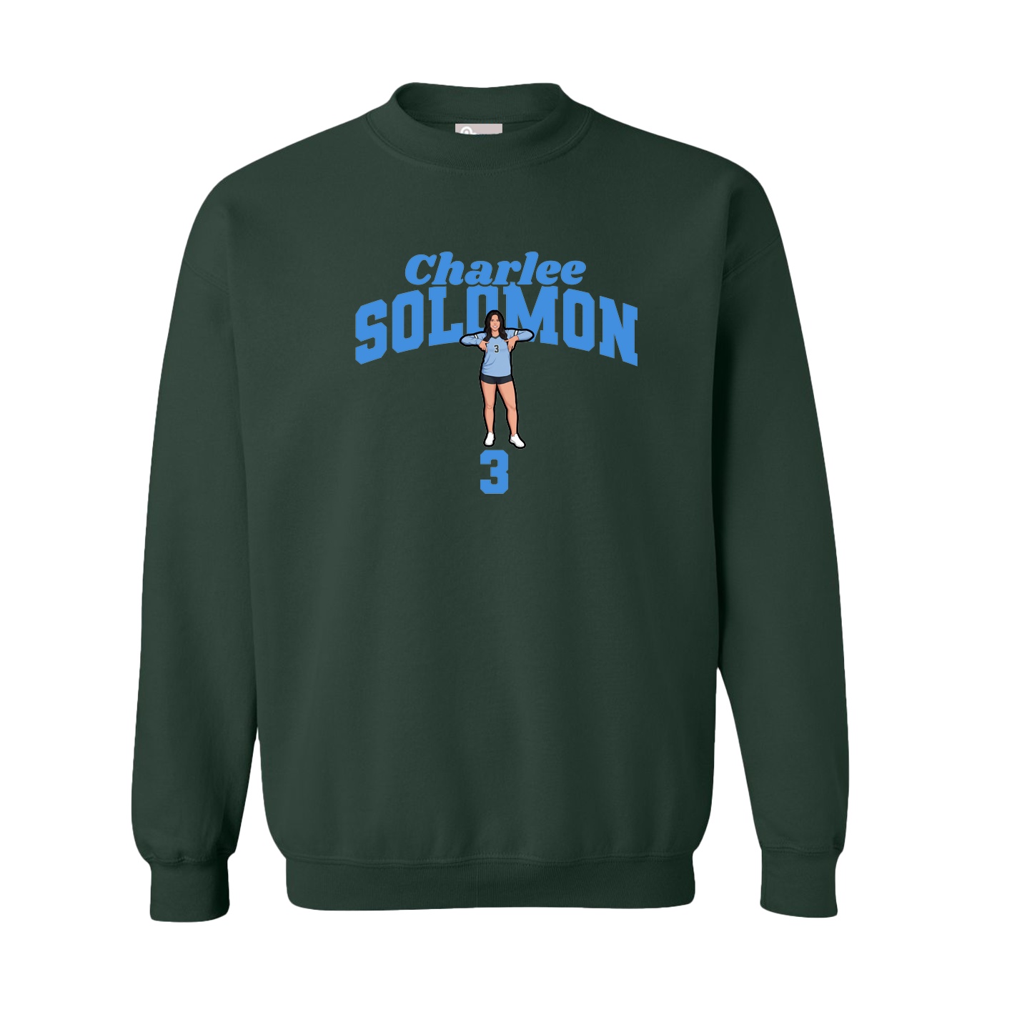 Fleece Crew — Signature Arch in Green