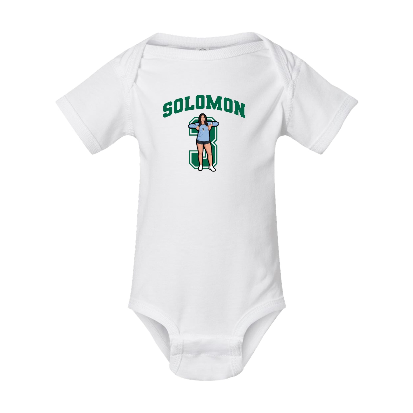Baby Onesie — Number in White