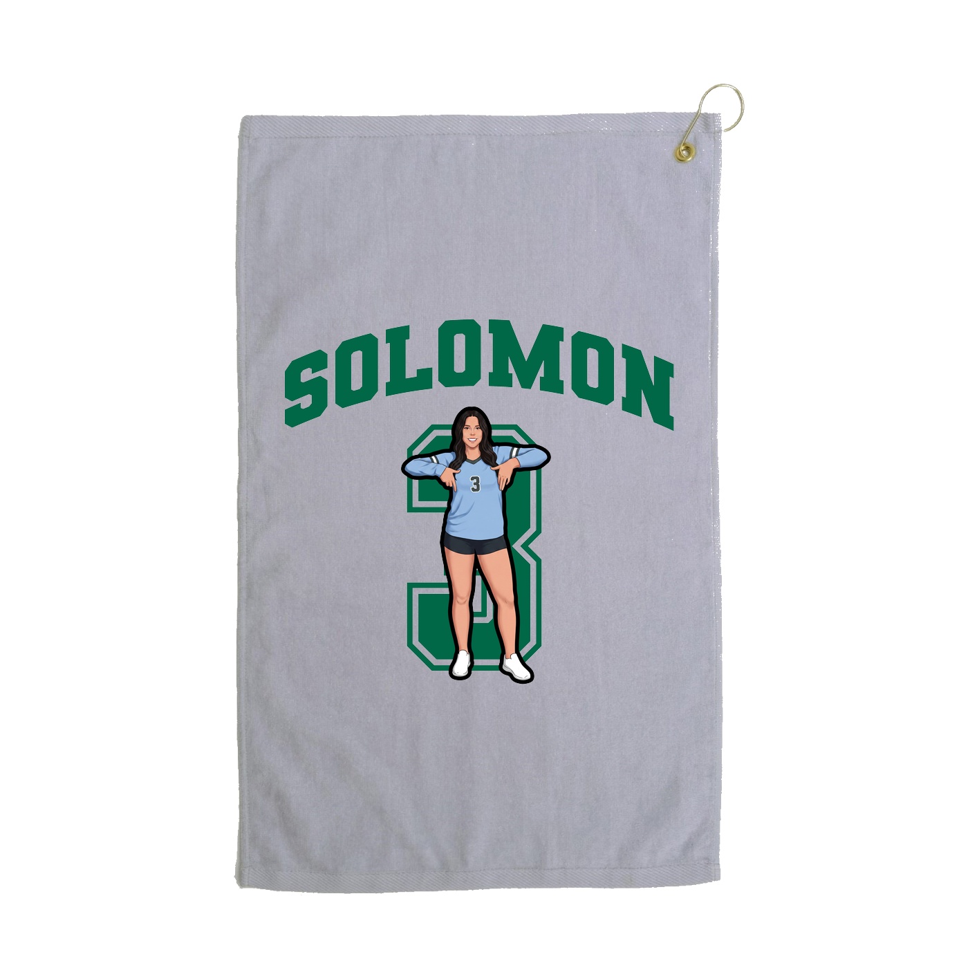 Golf Towel — Number in Grey