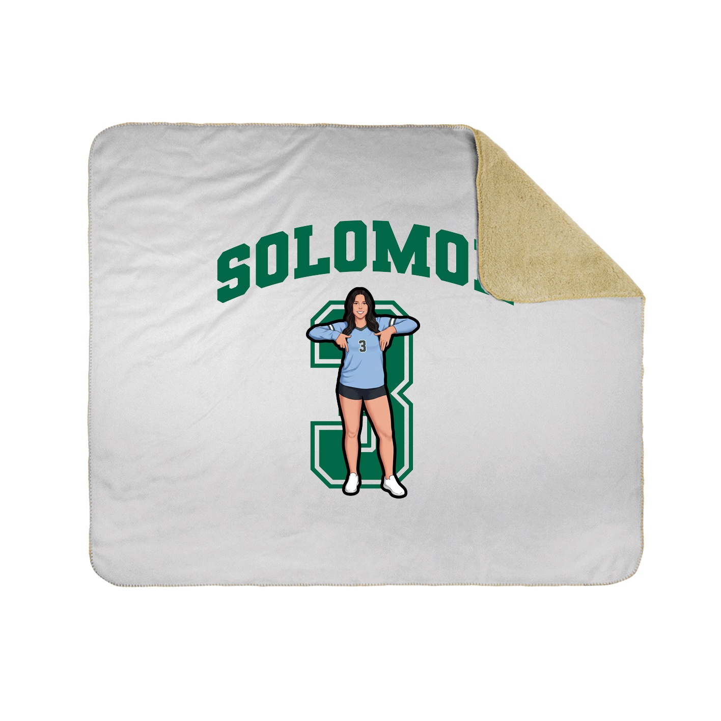 Throw Blanket — Number in White