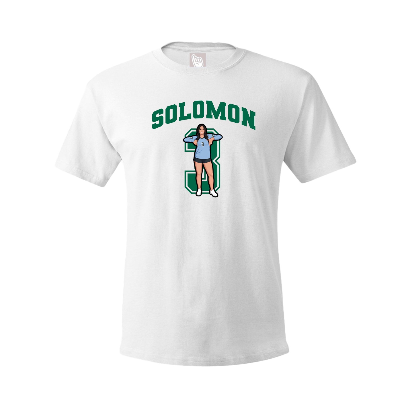 Youth Tee — Number in White
