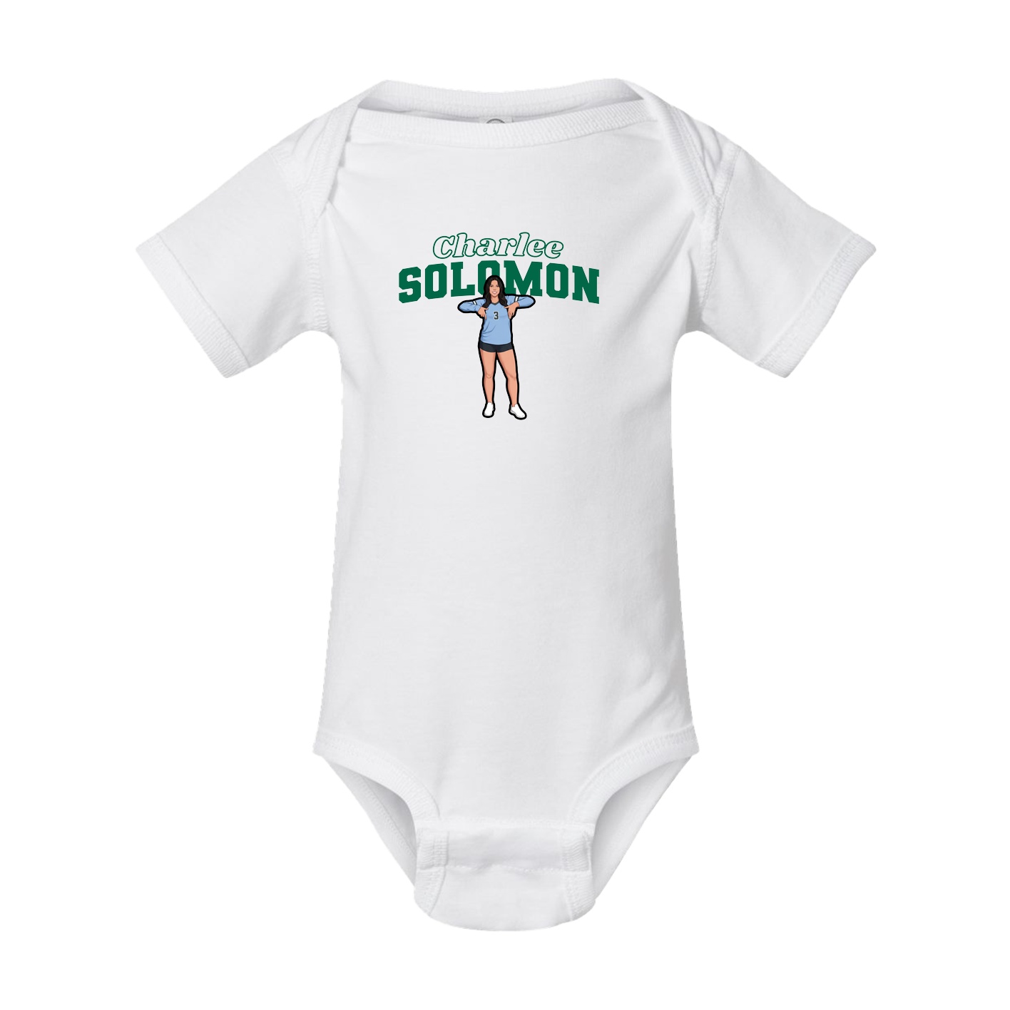 Baby Onesie — Name Arch in White