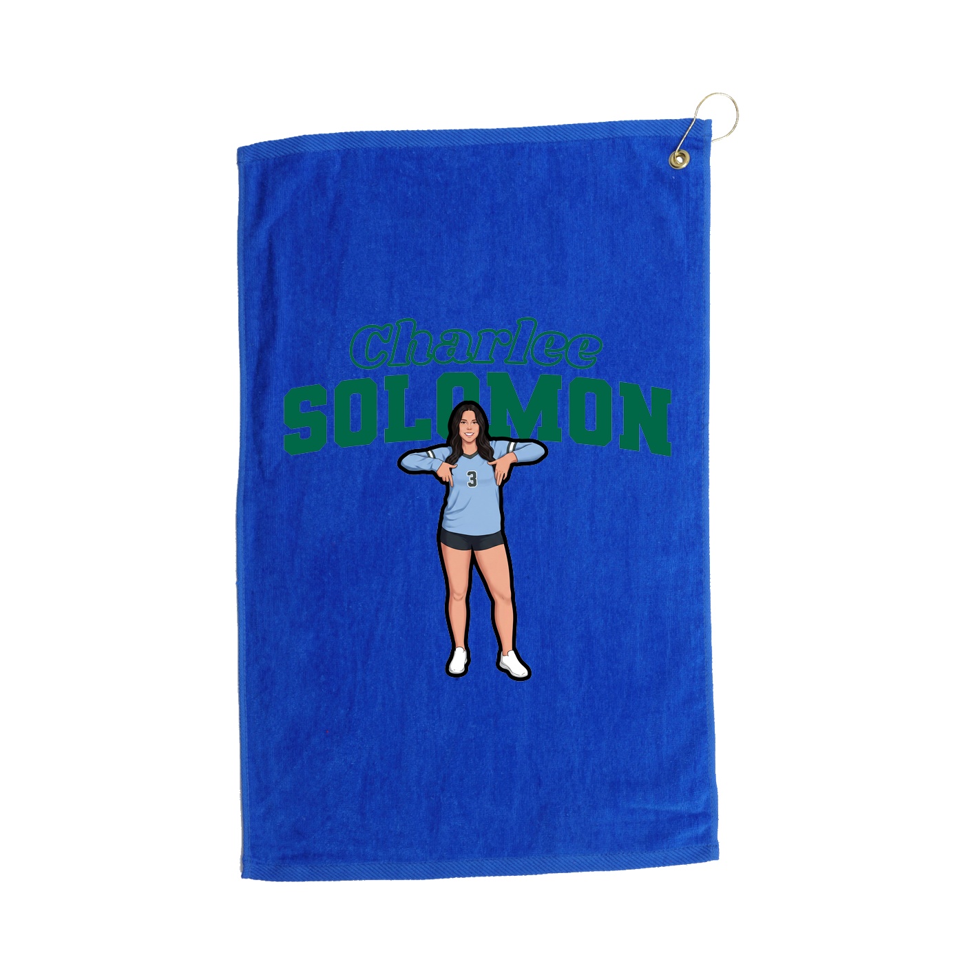 Golf Towel — Name Arch in Royal