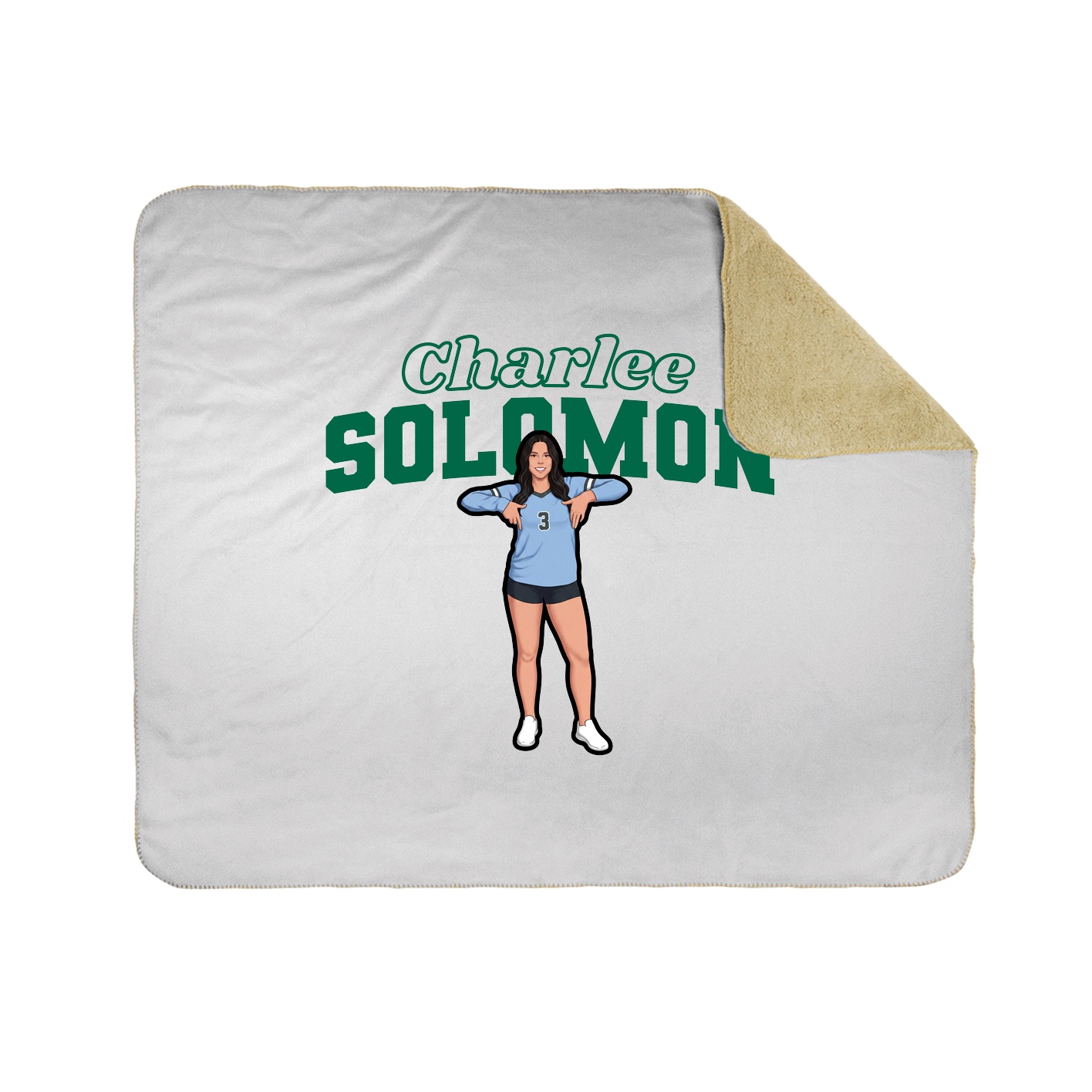 Throw Blanket — Name Arch in White