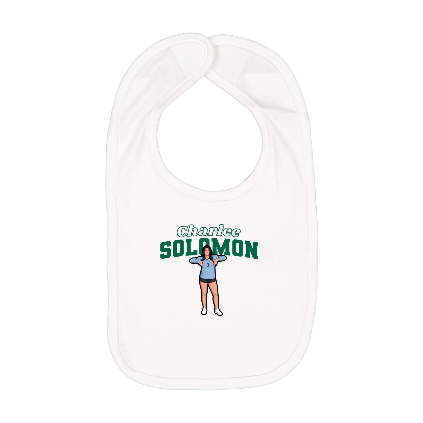 Infant Bib — Name Arch in White