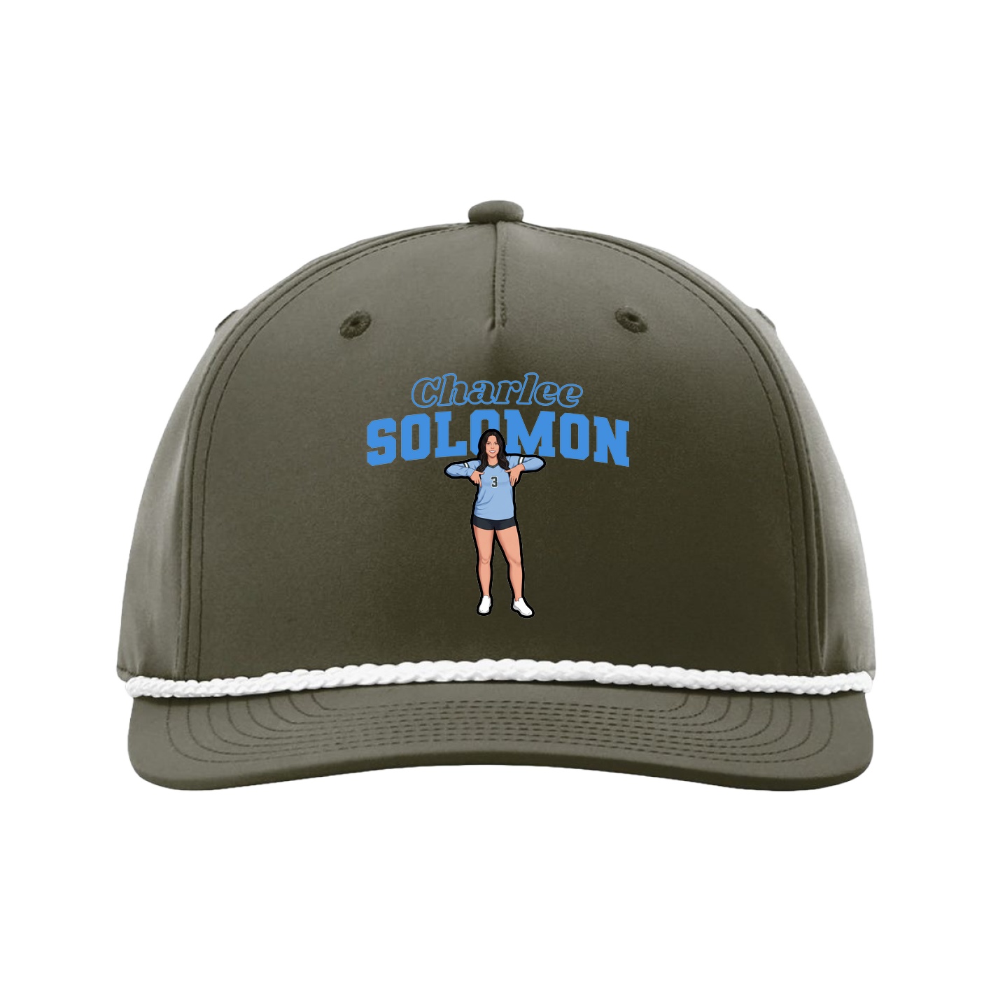 Five-Panel Classic Rope Cap — Name Arch in Green