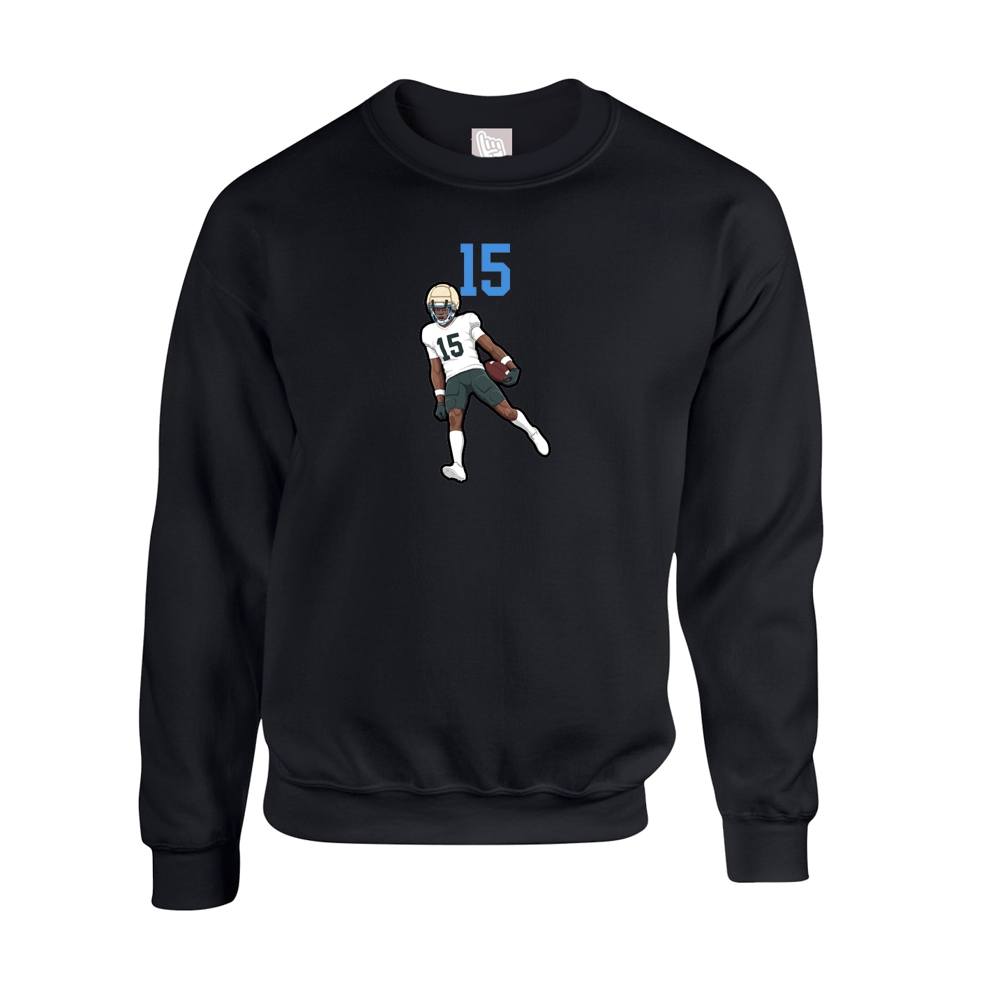 Fleece Crew — Number Top in Black