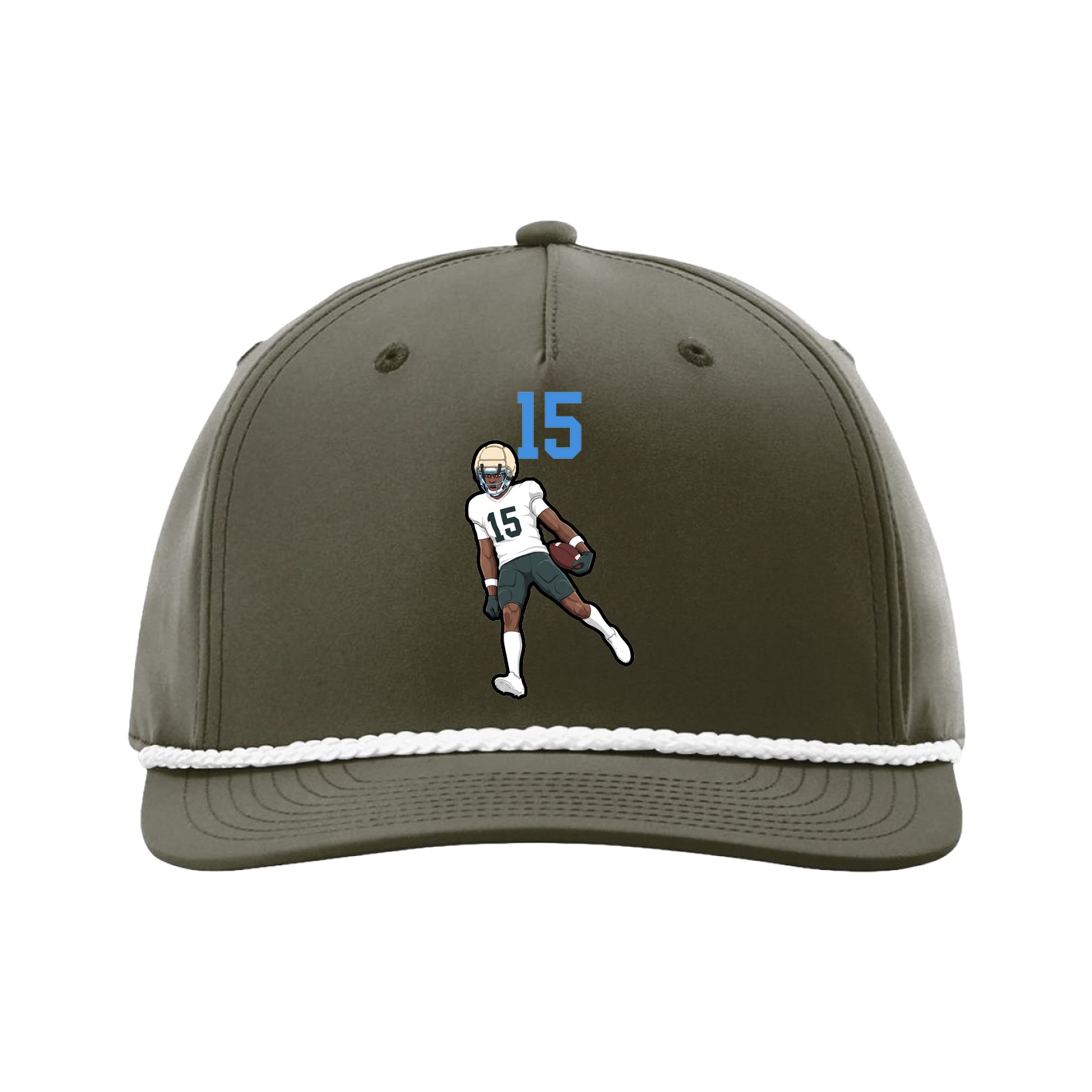 Five-Panel Classic Rope Cap — Number Top in Green
