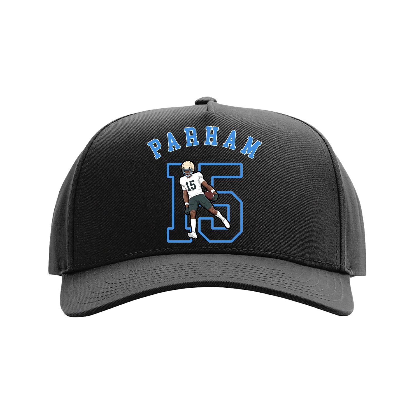 Full Fabric Five-Panel Champ Cap — Shirsey Arch in Black