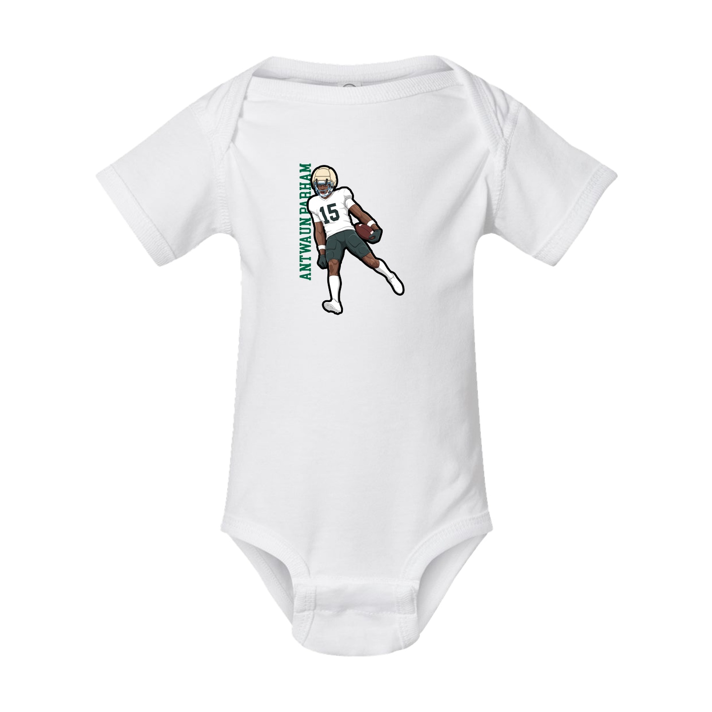 Baby Onesie — Name Vertical in White