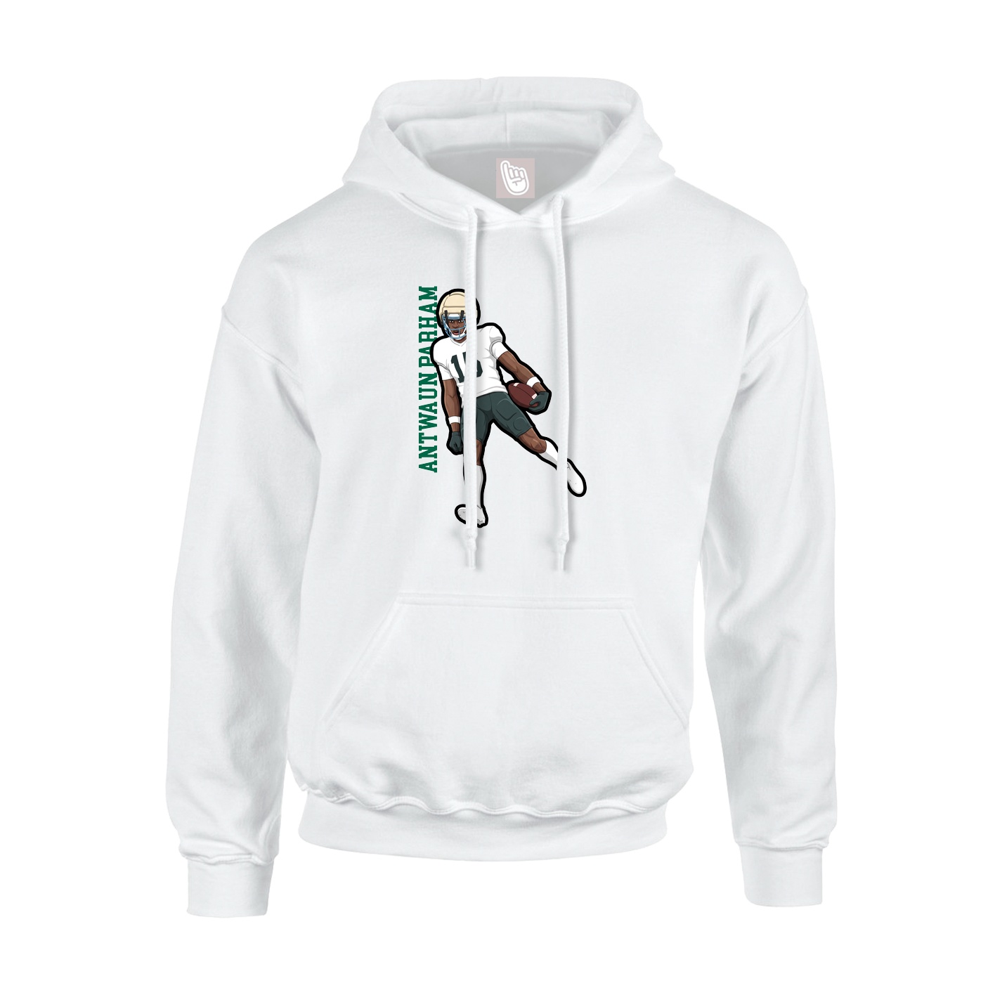 Hoodie — Name Vertical in White