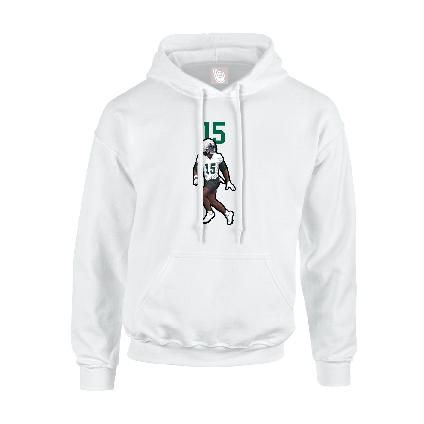 Youth Hoodie — Number Top in White