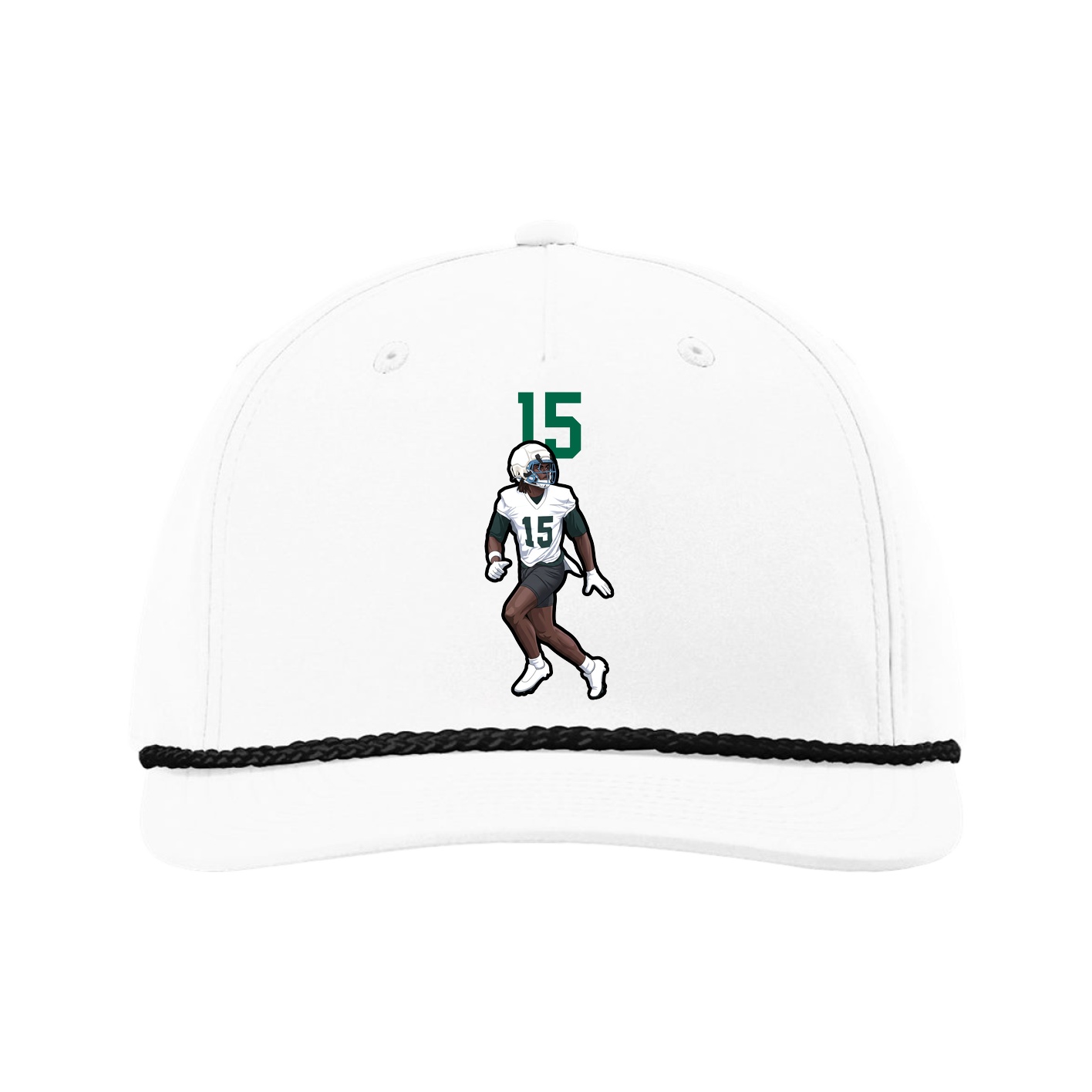 Five-Panel Classic Rope Cap — Number Top in White
