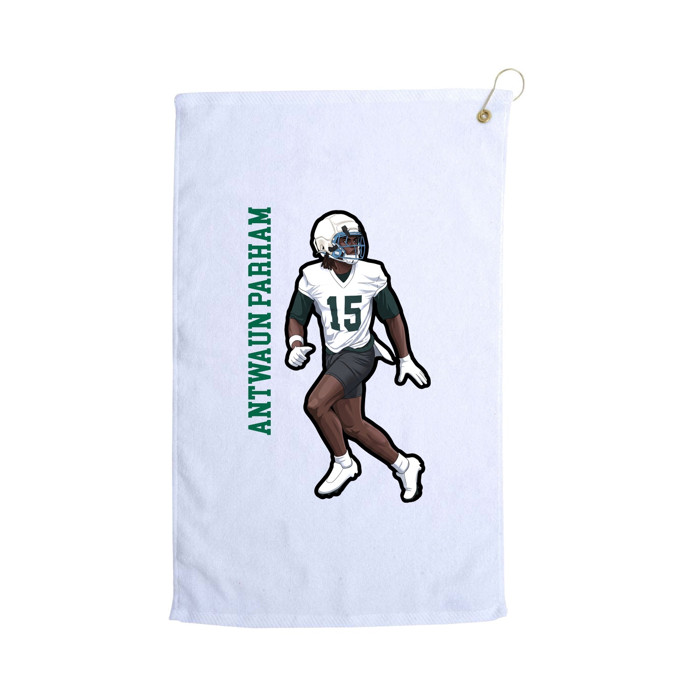 Golf Towel — Name Vertical in White