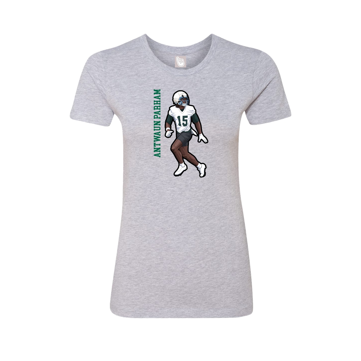 Womens Tee — Name Vertical in Grey
